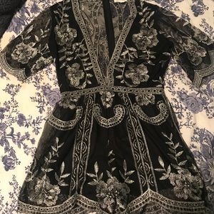 Honey Punch Black/Silvery Romper
